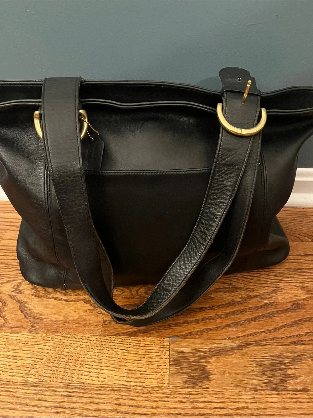 Vintage Coach Waverly 4155 Black Glove Tanned Leather Handbag Costa Rica 90s